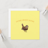 Wren Bird (Troglodytes Troglodytes) zingend Kaart (Voorkant / Achterkant in situ)