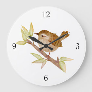 Wren Bird Wall Clock Grote Klok