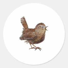 Wren Bird zingt luid en mooi lied Ronde Sticker