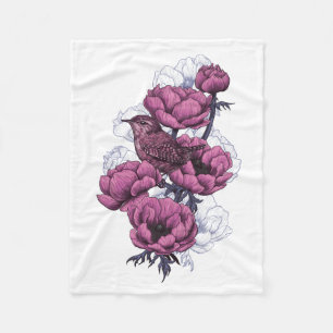 Wren bouquet fleece deken