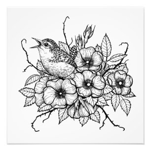 Wren bouquet foto afdruk