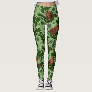 Wren en hellebore, lichtgroen leggings