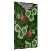 Wren en hellebore op donkergroen klembord (Rechts)