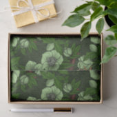 Wren en hellebore op donkergroen tissuepapier (Geschenk)