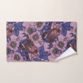 Wren en hellebore, roze en violet bad handdoek (Handdoek)