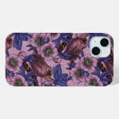Wren en hellebore, roze en violet Case-Mate iPhone case (Achterkant (horizontaal))
