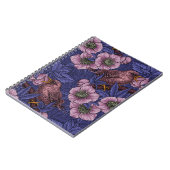 Wren en helleboren, violet en roze notitieboek (Linkerzijde)