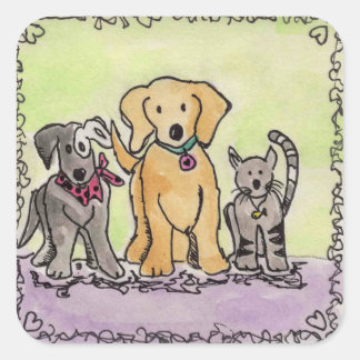 Wren, Robby en Jay Sticker