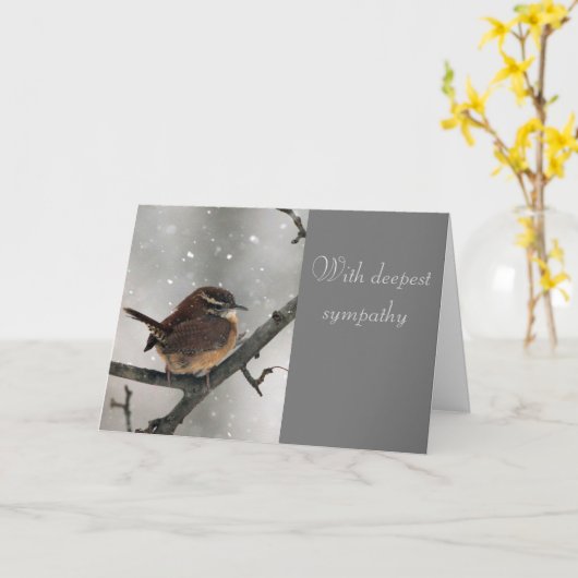 Wren-sympathiekaart Kaart (Gele Bloem)
