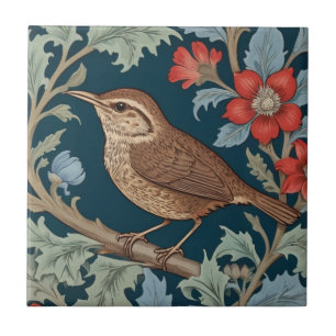 Wren William Morris stijl Links tegenover Bird Tegeltje