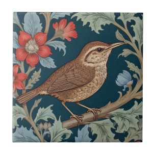 Wren William Morris stijl Rechts tegenover Bird Tegeltje
