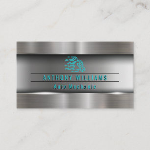 Wrench in Hand Metallic Brushed Industrial Visitekaartje