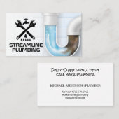Wrenches Faucet Drip Logo | verstopte pijp Visitekaartje (Voorkant / Achterkant)