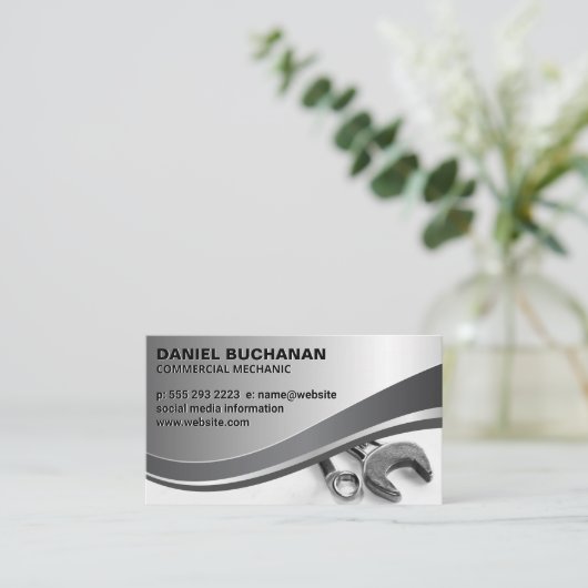 Wrenches, gereedschap | mechanische hardware visitekaartje (Staand voorkant)