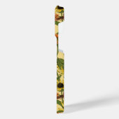 Wrens en bloemetjes op bord geel iPhone hoesje (Linkerkant)