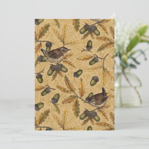 Wrens en eikels op honing
