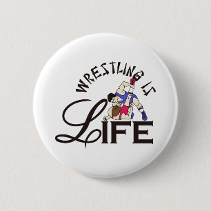 Wrestatie is leven ronde button 5,7 cm