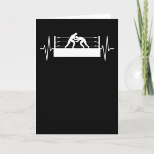 Wresting Ring Wrestler Heartbeat Line Gift Kaart
