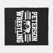 Wrestler ADD NAME School Athlete Wrestling Team Fleece Deken (Voorkant (Horizontaal))