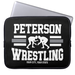 Wrestler ADD NAME School Athlete Wrestling Team Laptop Sleeve