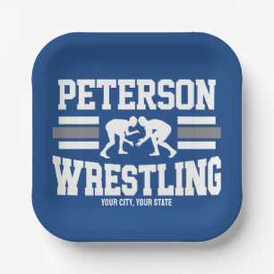 Wrestler ADD NAME School Athlete Wrestling Team Papieren Bordje