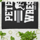 Wrestler ADD NAME School Athlete Wrestling Team Theedoek (Gevouwen)