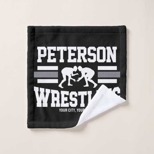 Wrestler AJOUTER LE NOM École Athlète Équipe de lu (Gant de toilette)