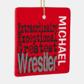 Wrestler Extraordinaire CUSTOM Ceramic Ornamed Keramisch Ornament (Rechts)