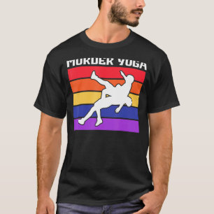 Wrestler Murder Yoga Vintage Retro Funny Wrestling T-shirt