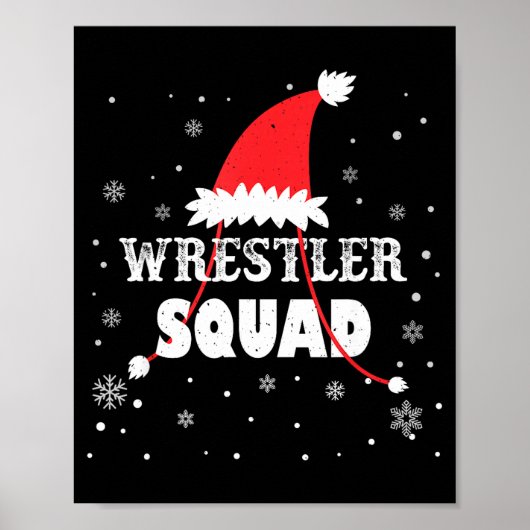 Wrestler Squad Christmas Wrestling Matching Xmas  Poster (Voorkant)