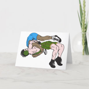 Wrestlers Feestdagen Kaart