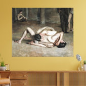 Wrestlers Fine Art Canvas (Insitu (Woonkamer))