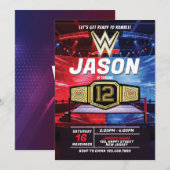 Wrestling Birthday Invitation (Devant / Derrière)