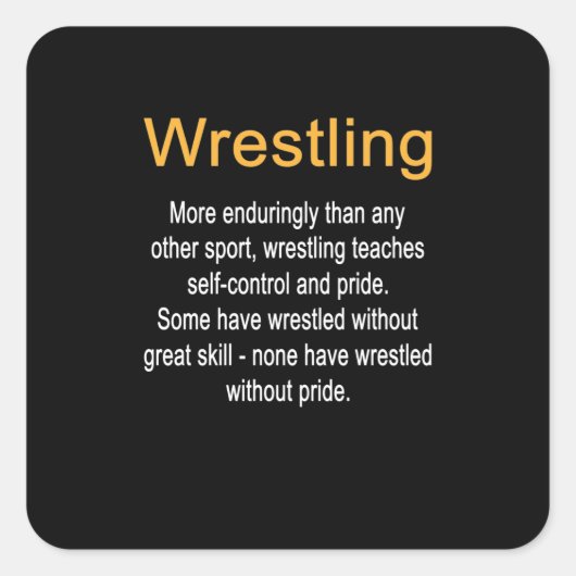 Wrestling Definition Self Control Coach Vierkante Sticker (Voorkant)