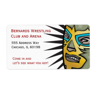 Wrestling Lucha Libre Adresetiketten Etiket