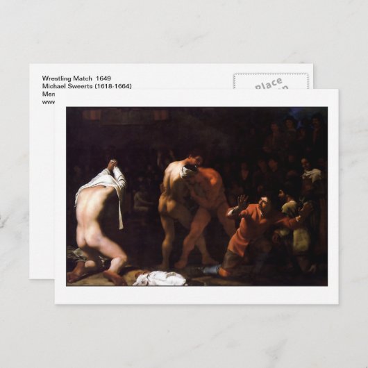 Wrestling Match van Michael Swerts Briefkaart (Voorkant / Achterkant)