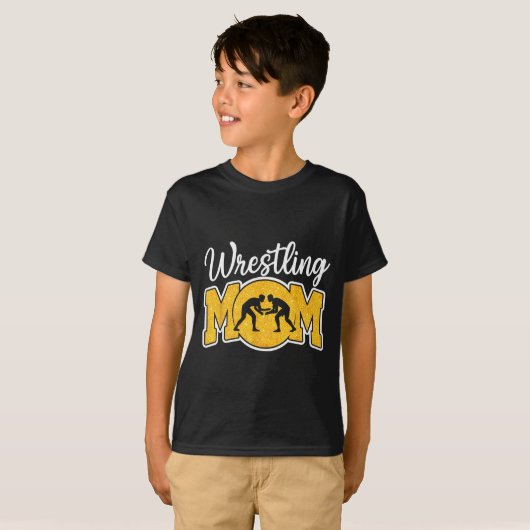Wrestling Mom Funny Wrestle Wrestler Parent Mother T-shirt (Voorkant volledig)
