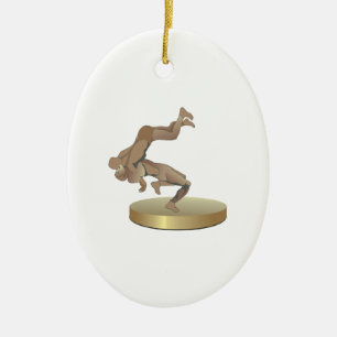 Wrestling Trophy Keramisch Ornament