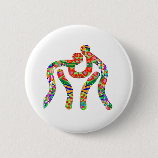 Wrestling Wrestler Champion Ronde Button 5,7 Cm (Voorkant)