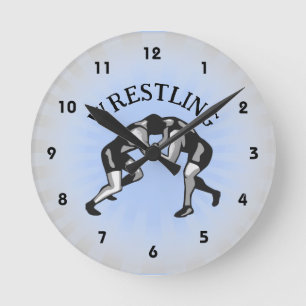 Wrestling Wrestler Design Ronde Klok