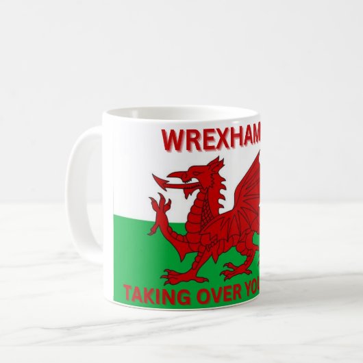 Wrexham Fc neemt je stad over Koffiemok (Voorkant links)