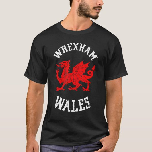 Wrexham Wales Retro T-shirt (Voorkant)