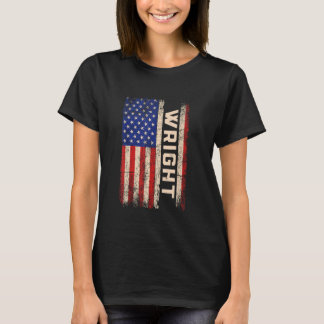 Wright Achternaam Shirt Wright Naam Amerikaanse vl