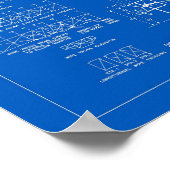 Wright Bros. "Flyer"-blauwdruk 1903 Poster (Hoek)