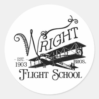 Wright Bros. vliegschool Ronde Sticker