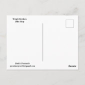 Wright Brothers Bike Shop Briefkaart (Achterkant)