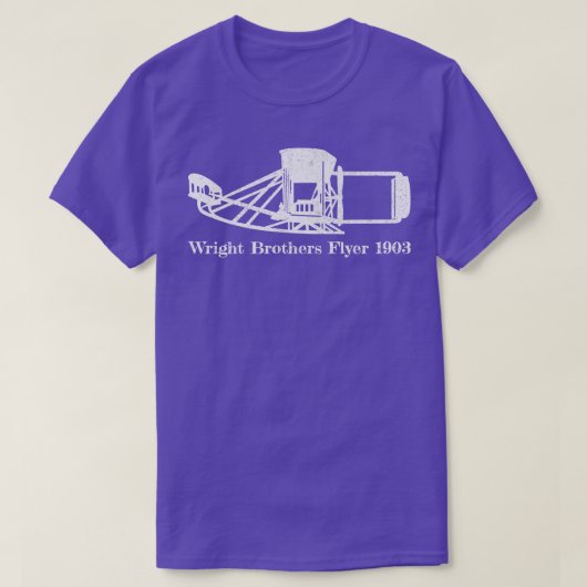 Wright Brothers Eerste Vliegtuigontwerp T-shirt (Design voorkant)