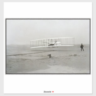 Wright Brothers Flyer Eerste Vliegtuigvlucht Lucht Sticker