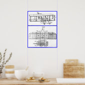 Wright Brothers Patent Drawings 1908 Poster (Keuken)