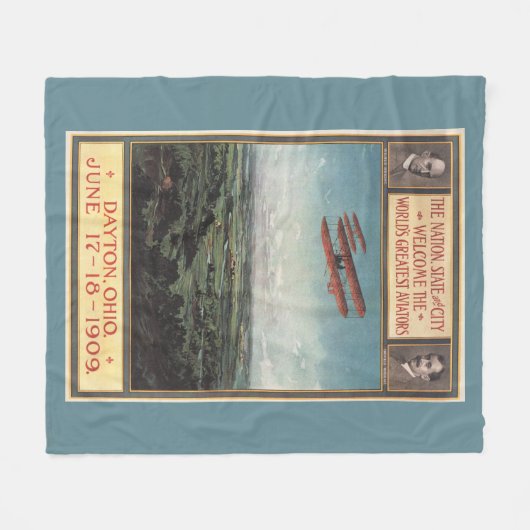 Wright Brothers Plane Fleece Deken (Voorkant (Horizontaal))